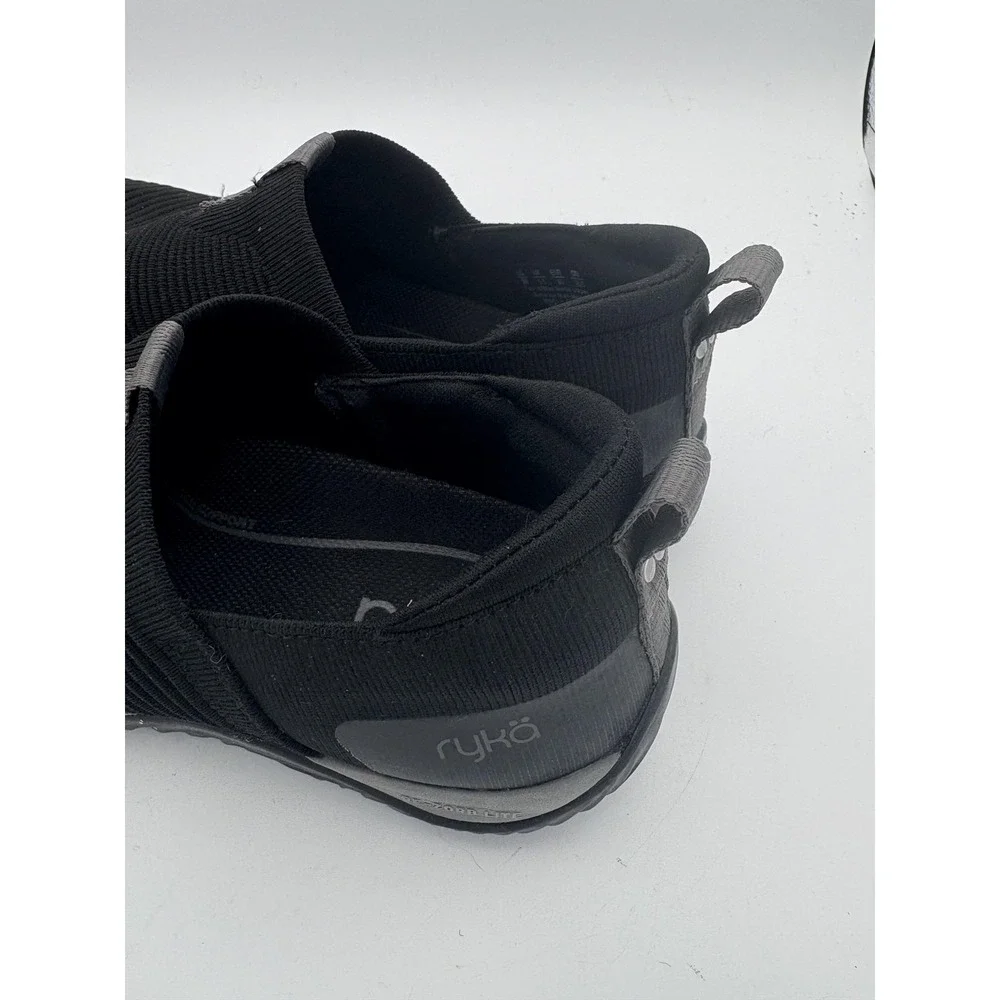 Ryka Shoes Womens Size 9 Black Echo Knit Slip On Walking Sneakers Comfort